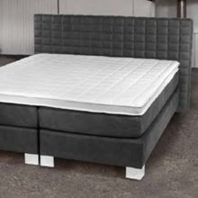 Lade das Bild in den Galerie-Viewer, Luxus Boxspringbett anthrazit– gepolstertes Kopfteil mit Chesterfield-Steppung, elegantes Design für modernes Schlafzimmer
